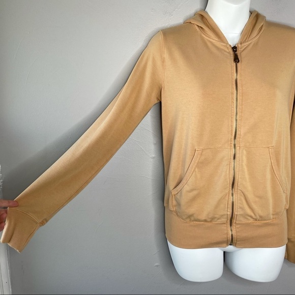 SPLENDID Tan Zip Up Hoodie Jacket - Picture 2 of 7